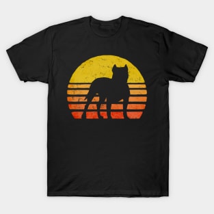 Retro Pitbull in Sunset T-Shirt